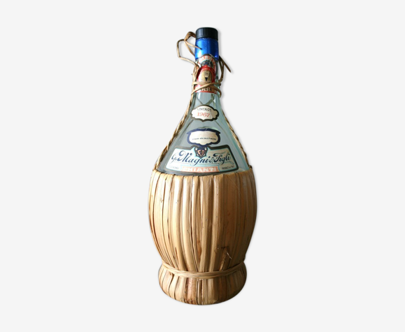 Bouteille verre et osier chianti "vintage 1967"