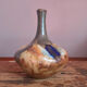 Single-flower vase in stoneware signed Edgard Aubry, Art Deco ceramic work.