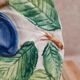 Vintage barbotine plate, plum decoration – relief foliage