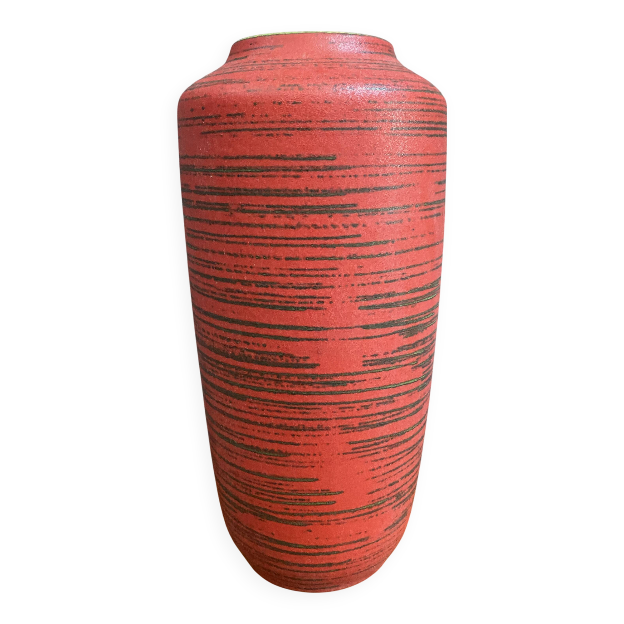 Large ceramic red vase by Scheurich Germany model 517-45