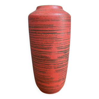 Grand vase rouge en céramique de Scheurich Allemagne modèle 517-45