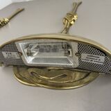 Set of 2 xxl 48cm Floral Brass Wall Light Sconces by C.S. ARTE, Italy 1980s