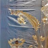 Lustre Murano translucide et or ancien complet