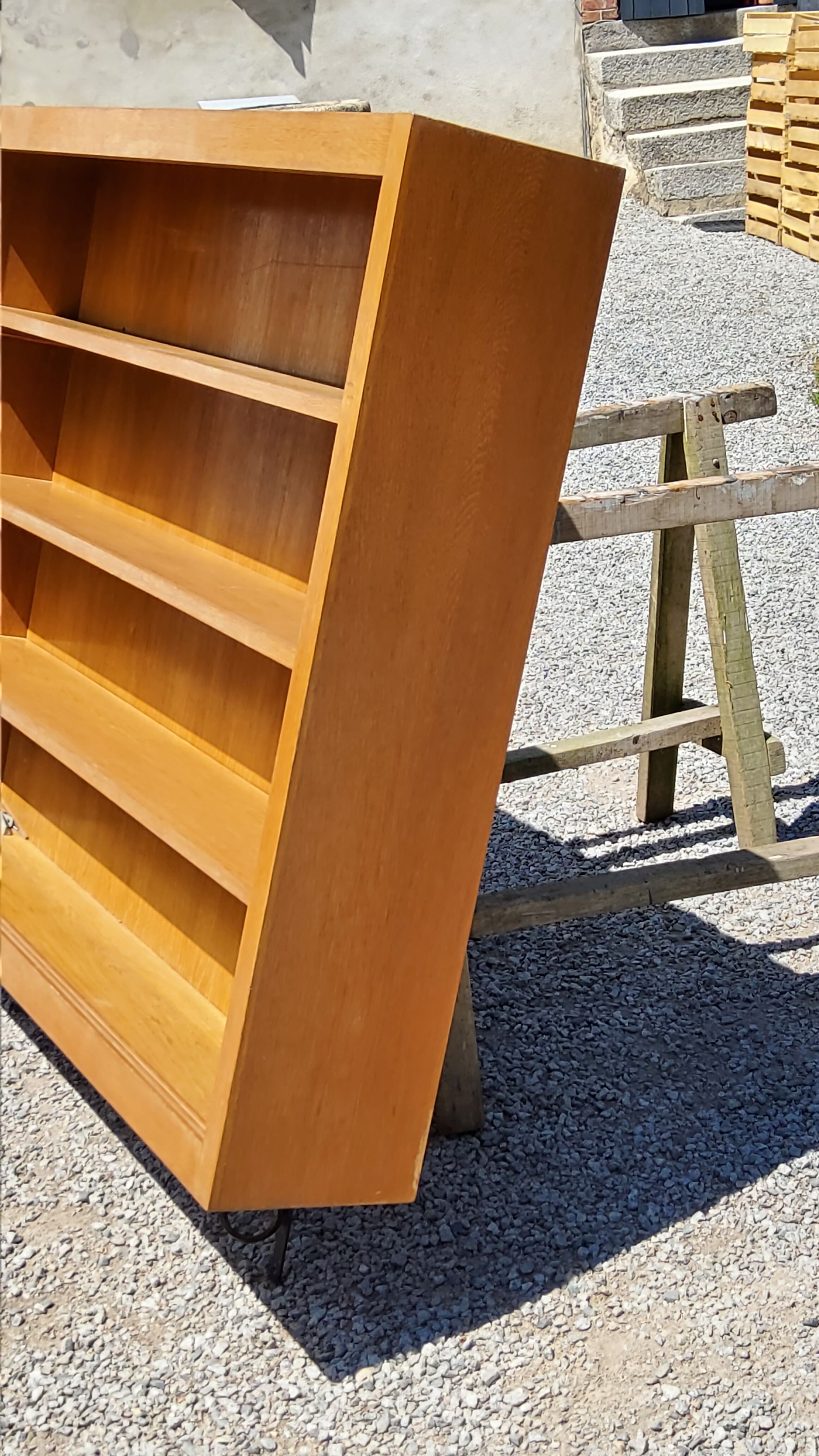 Wall shelf from the 50s in solid blond oak