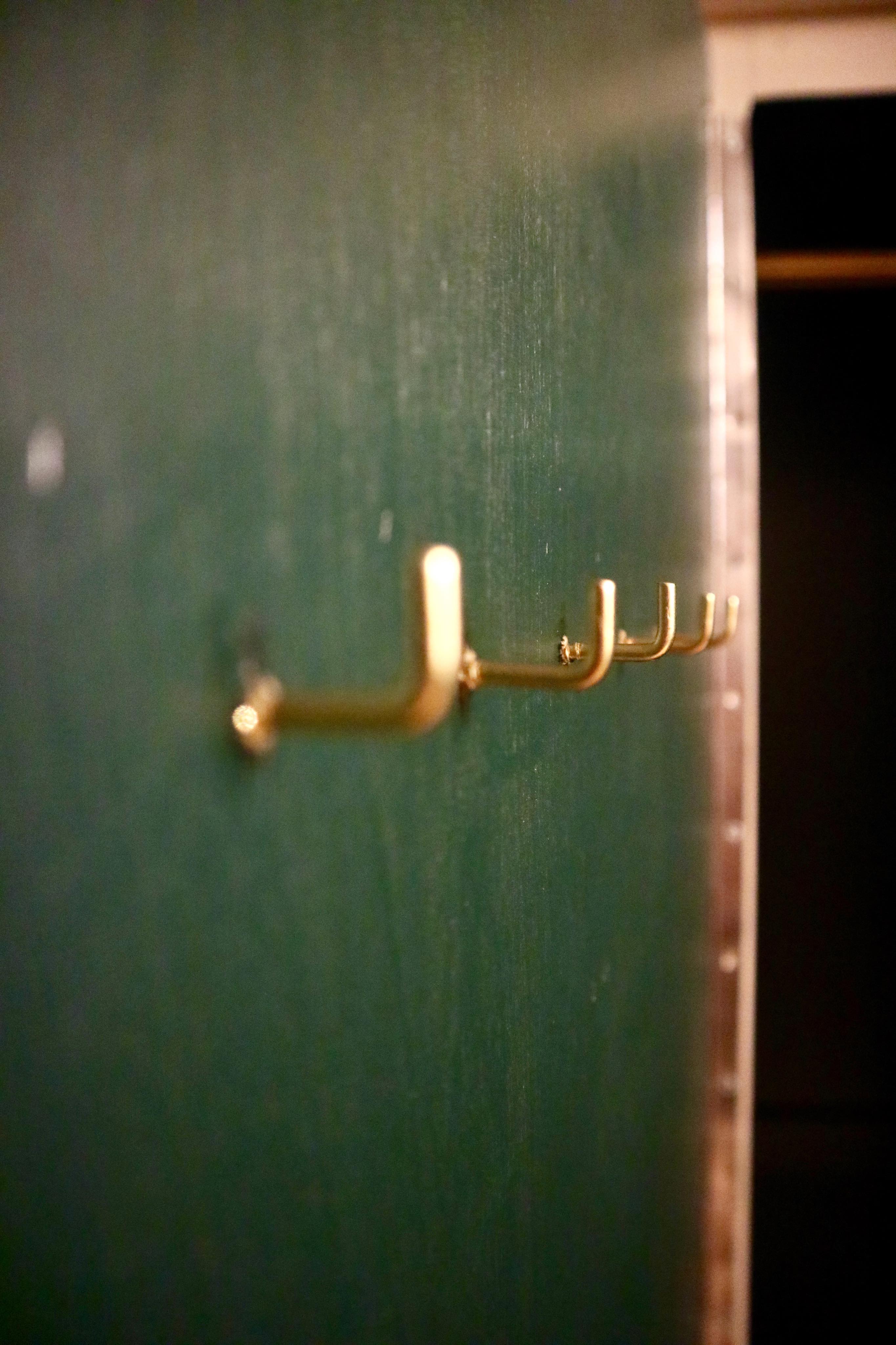 Restored parisian ivory, emerald green cabinet