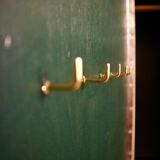 Restored parisian ivory, emerald green cabinet