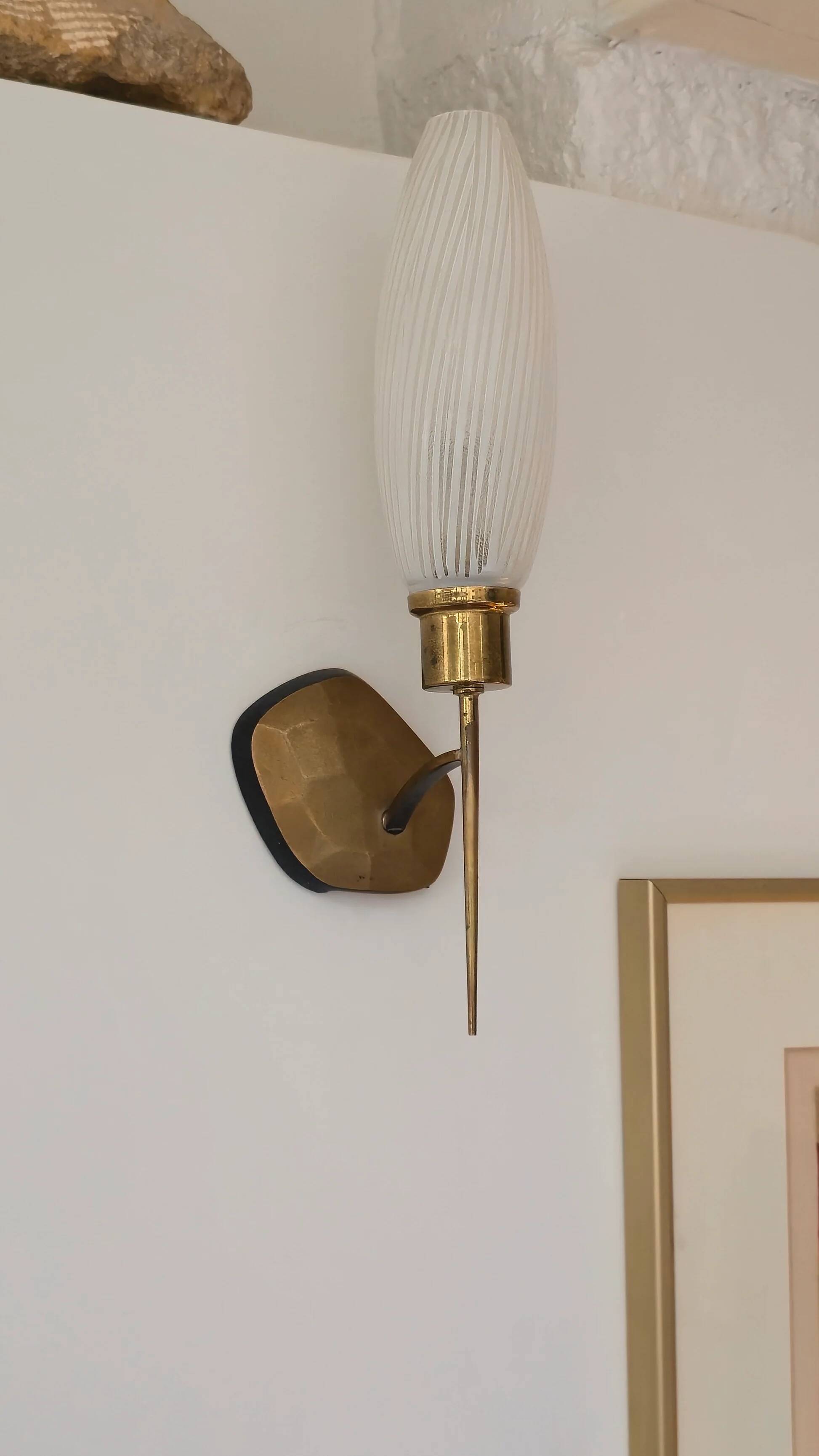 Pair of Italian bronze wall sconces