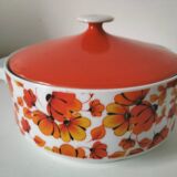 Vintage Wunsiedel Bavaria soup tureen – 70s orange pop flowers