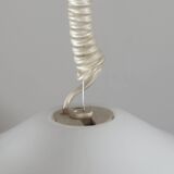 Large italian vintage hanging lamp made of glass by Leucos