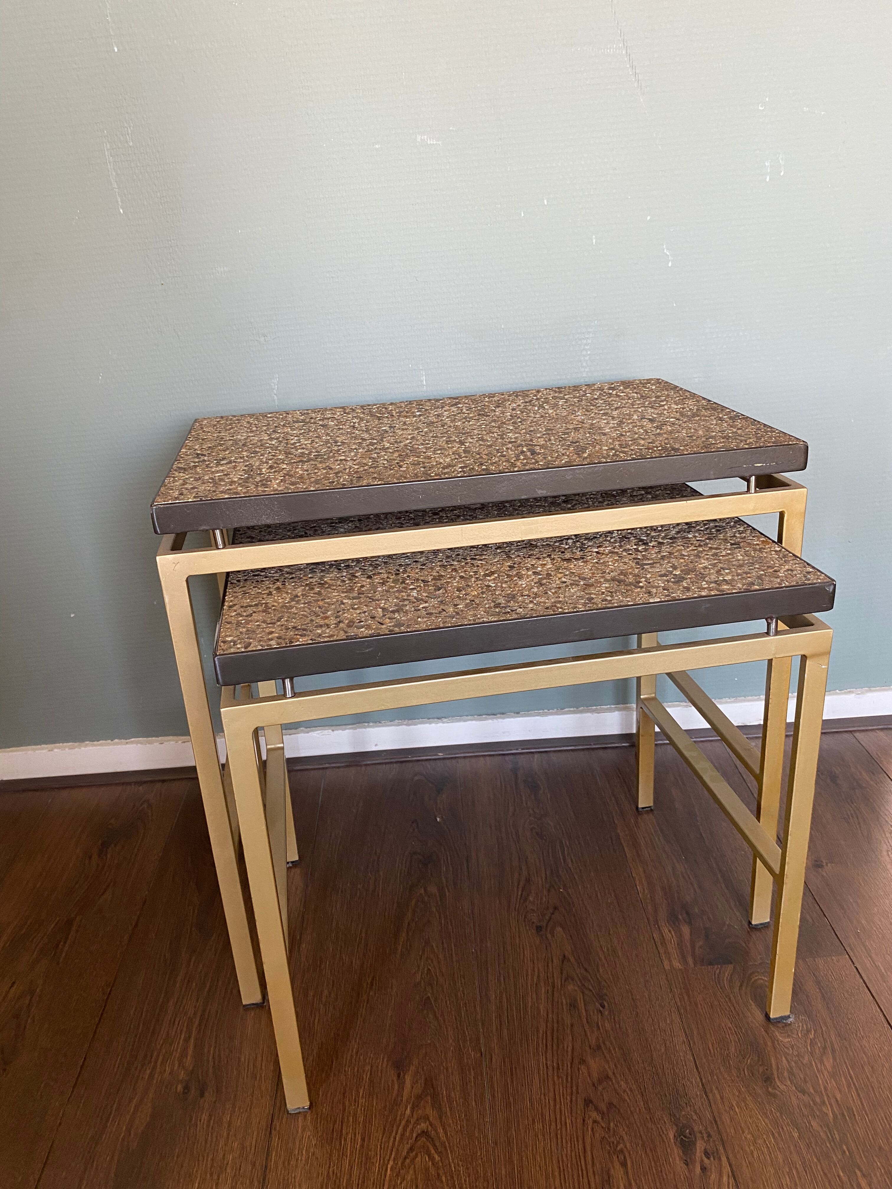 Vintage, Mid-Century Modernist set of 2 side tables, 1960s