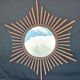 Vintage rattan sun mirror 47cm