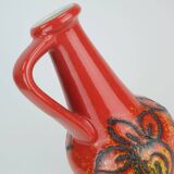bay keramik 1960's 70's vintage VASE red yellow black lava pattern model 67