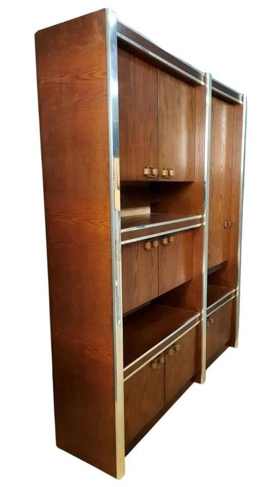 Scandinavian furniture in two modules – Rosewood and chrome metal – Sweden "U"