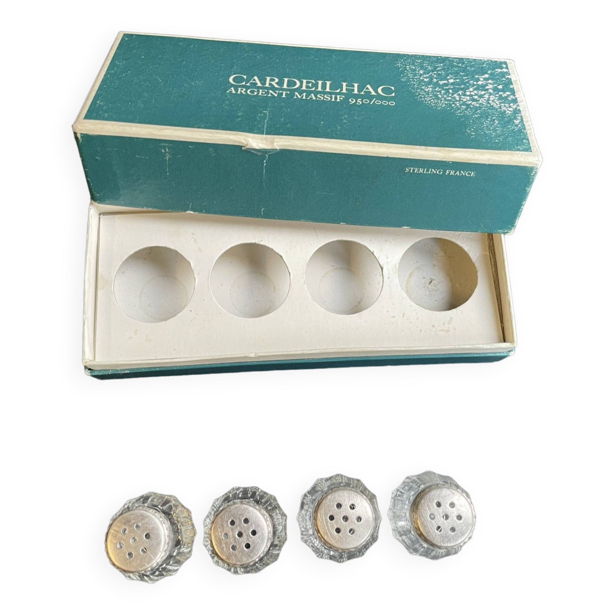 Coffret Cardheilhac de salières et poivriers Christofle – Argent 950/1000e