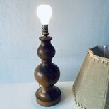 Turned wooden lamp base
