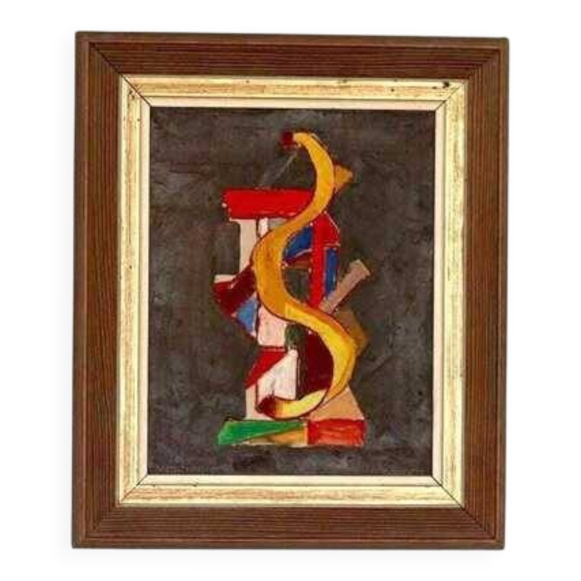 Original mid-century Swedish oil on canvas – “Layers” by Wilhelm Henning – signed & framed – 32 × 39 cm (12.6" × 15.4")
