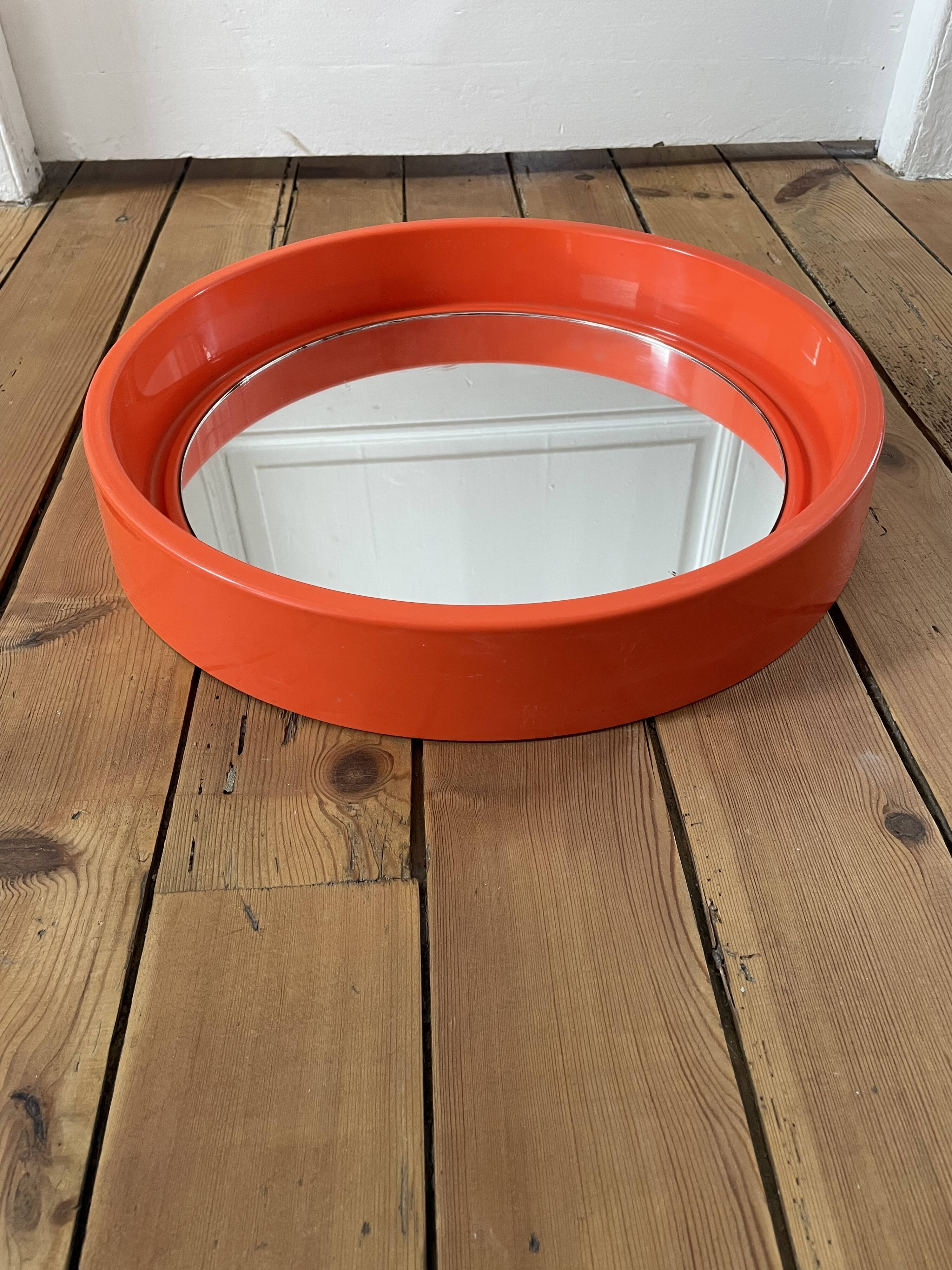 Vintage orange plastic mirror 70 ́s