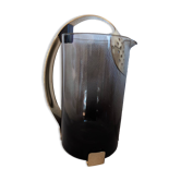Carafe en verre fumé et laiton, 1970