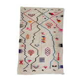 Kilim Berber ecru with colorful graphic patterns 231x135cm