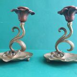 Pair of Art Nouveau candlesticks