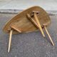 Scandinavian coffee table in the shape of a pebble/bean made of light solid wood from the years.