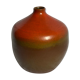Vase boule terre cuite émaillé dégradé signé SS