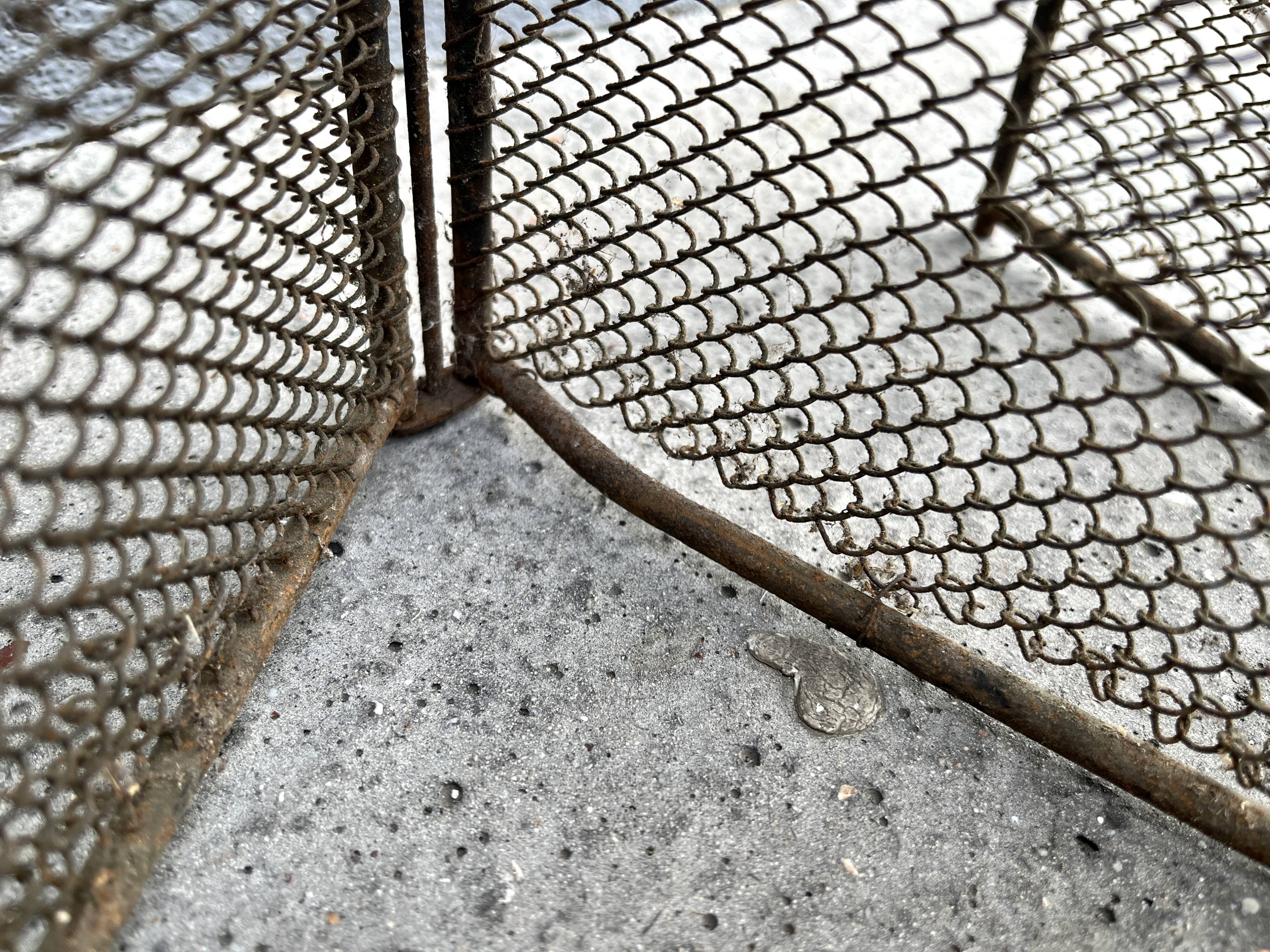 Antique 19th century fireplace screen, 5-panel spark arrester