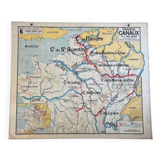 Old school poster Vidal Lablache n°6 – France Canaux (118x98 cm)