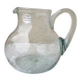 Bubbled glass pitcher