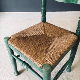 Rustic Austrian Alps Green Side Chairs, Austria, 1950s, Set of 2