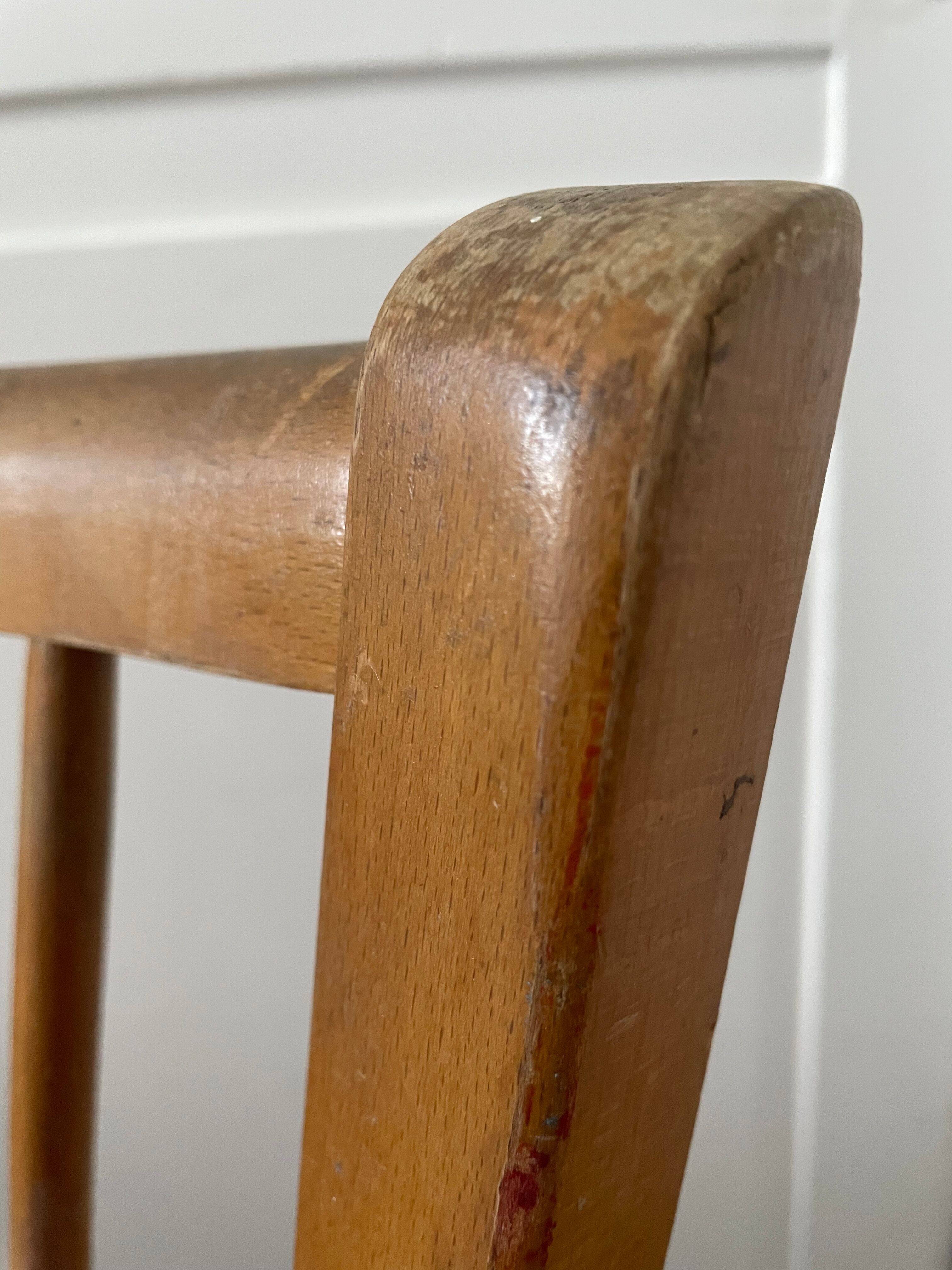 6 chaises de bistrot Baumann en bois et skaï