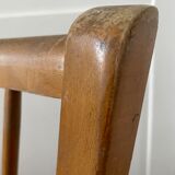 6 Baumann bistro chairs in wood and skaï
