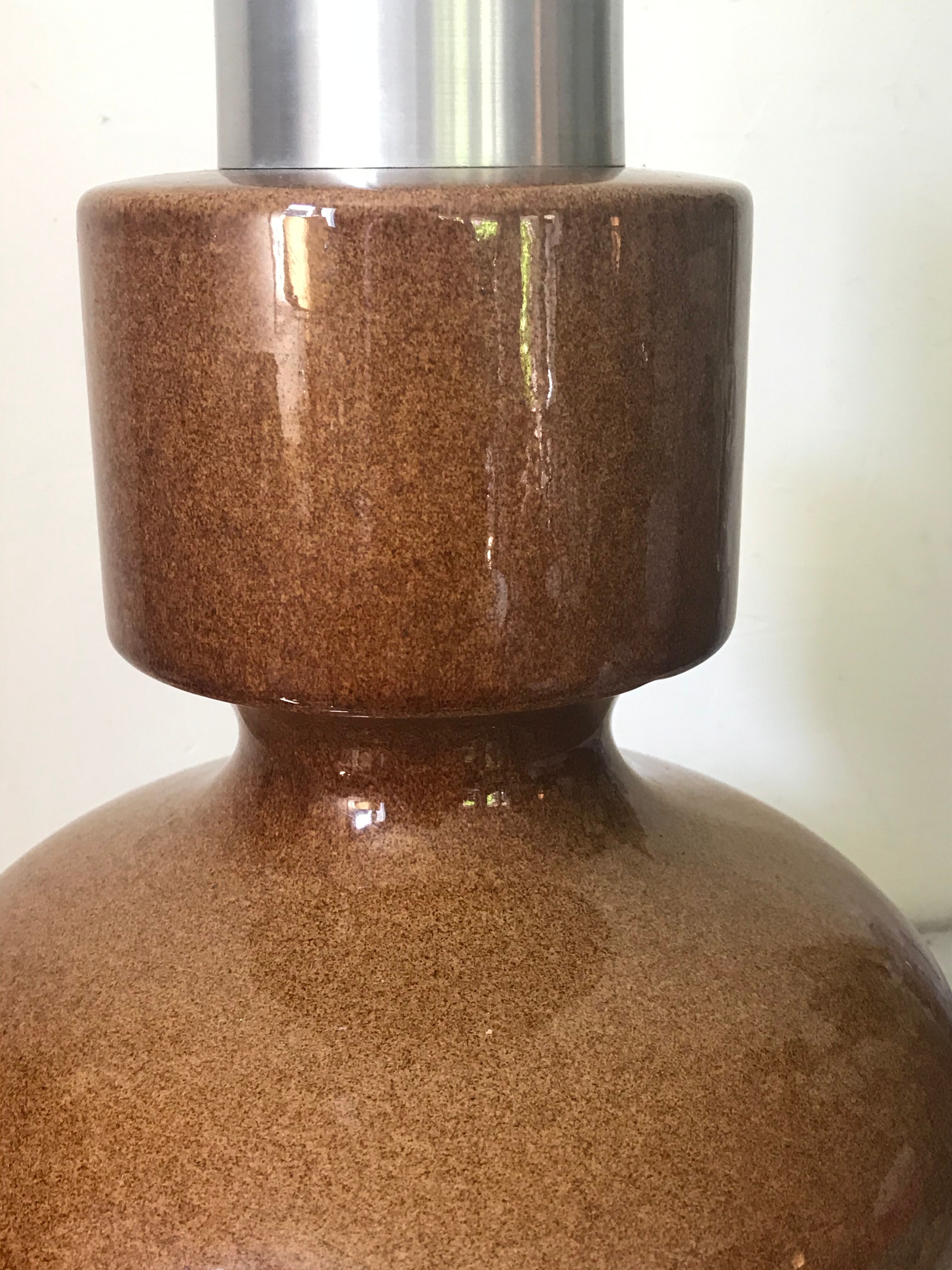 Ceramic and aluminum lamp foot brushed 46cm