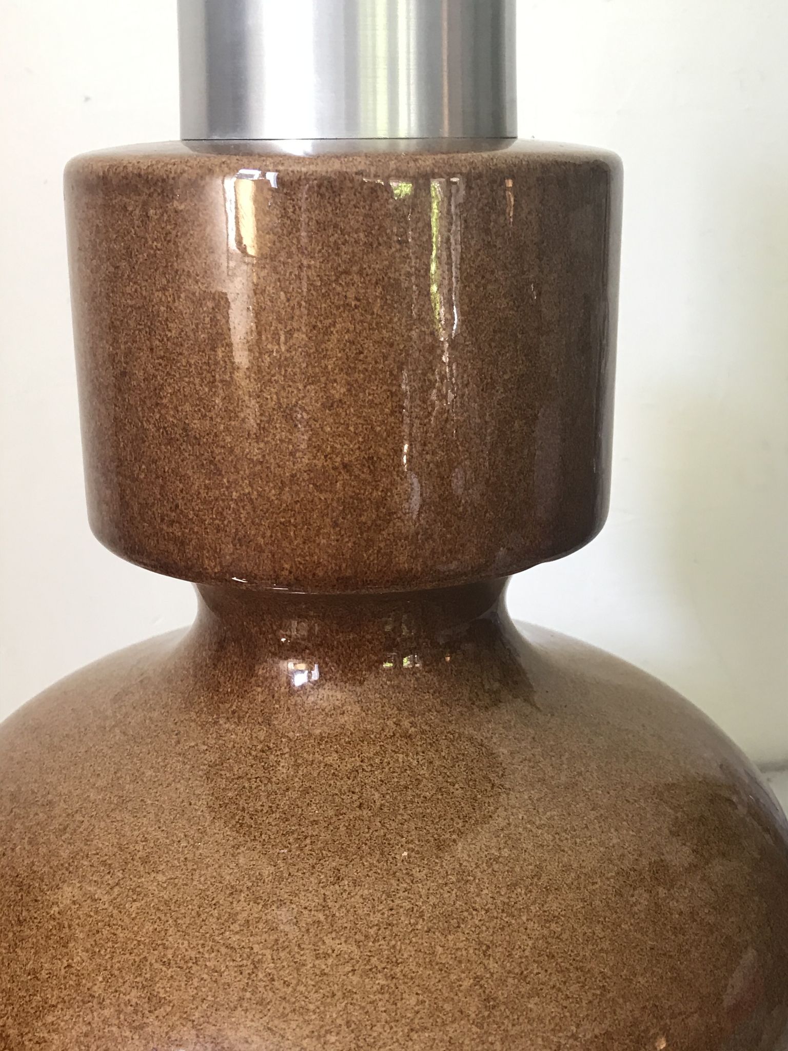 Ceramic and aluminum lamp foot brushed 46cm