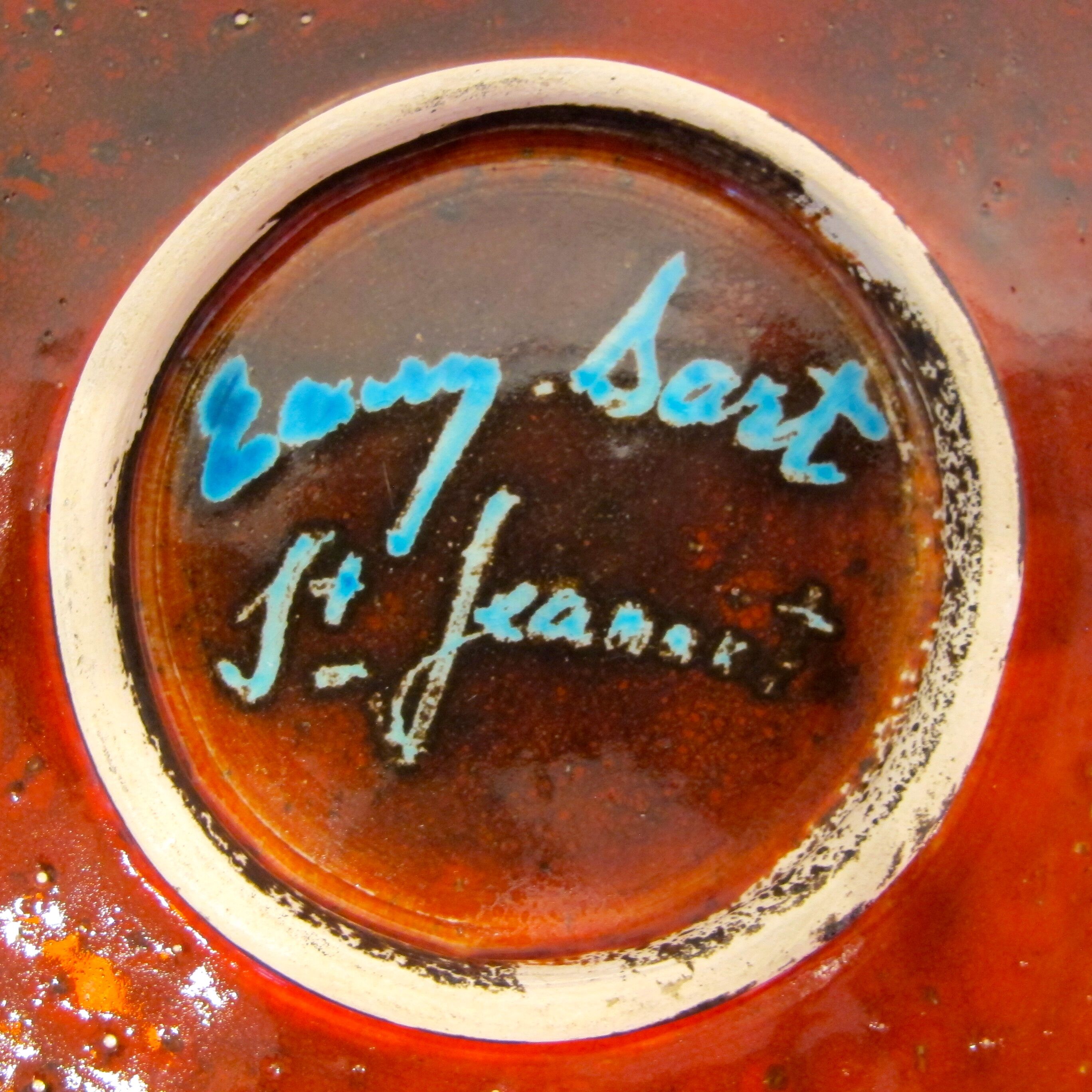 Flat modernist ceramic around 1950