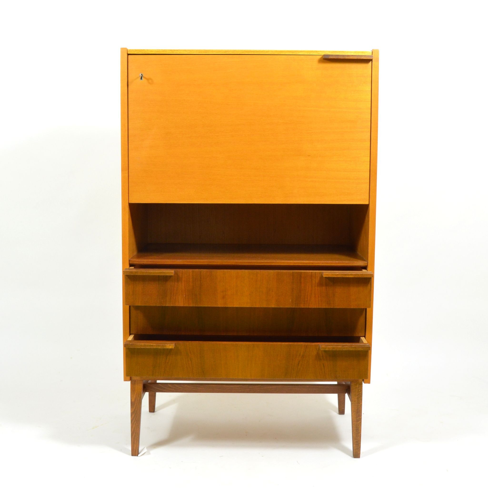 Cabinet in ash and walnut veneer by František Mezulánik - 1970s