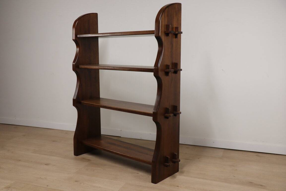 Vintage brutalist solid wood shelf - 1950