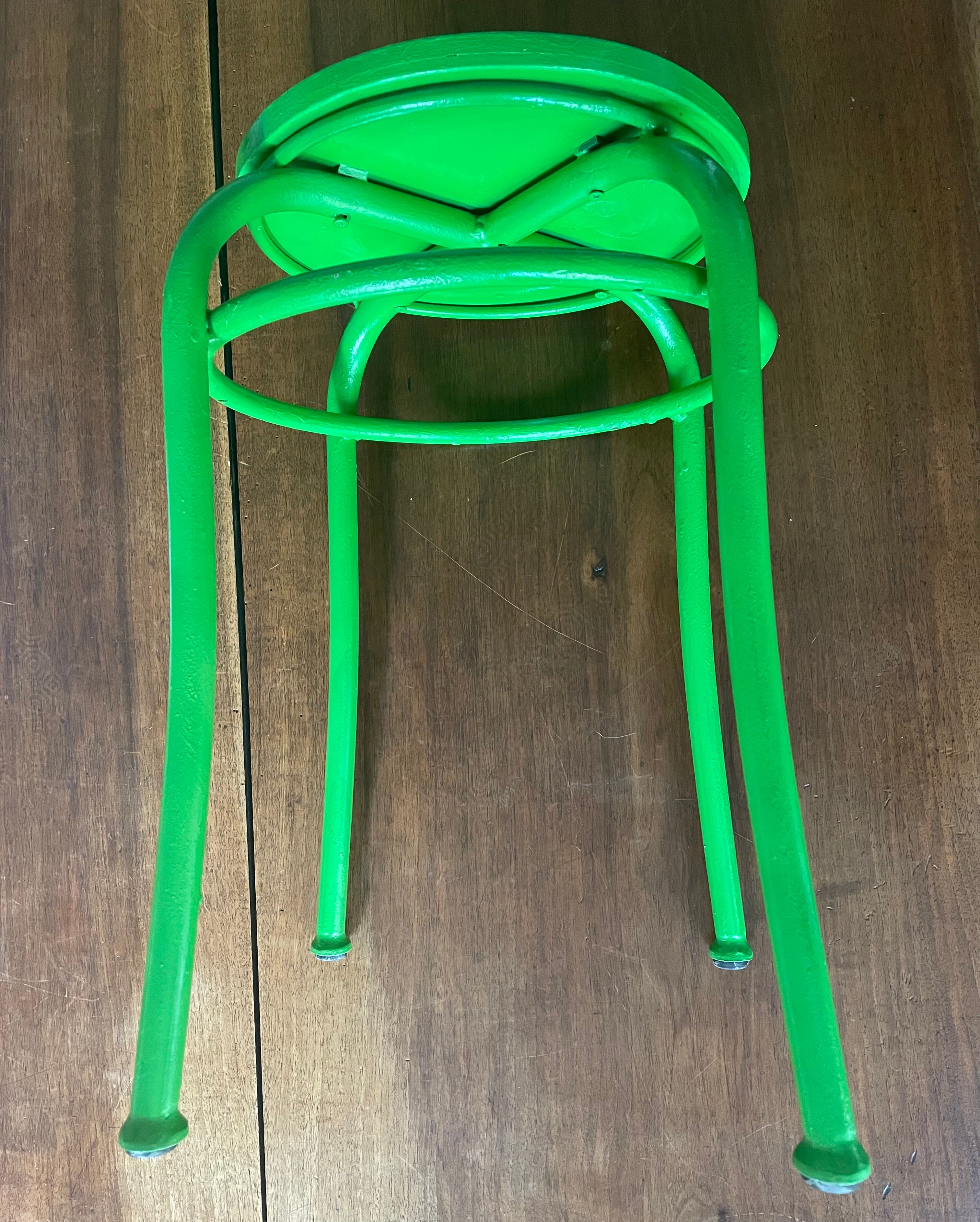 Metal and wood stool