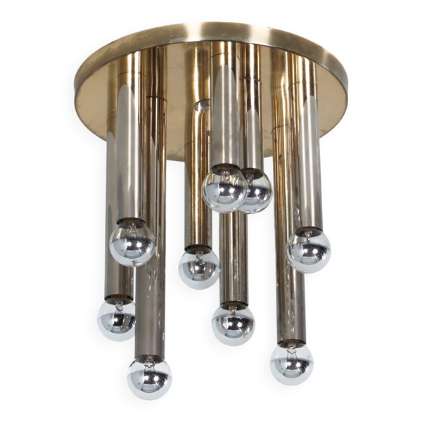 Lampe murale et de plafond en laiton modèle 2165 par S.A. Boulanger, années 1970.