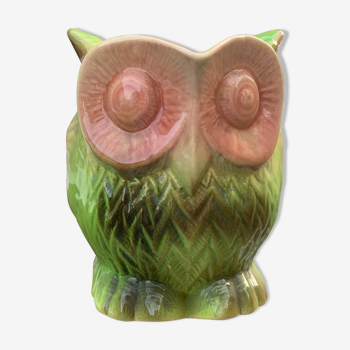 Pichet zoomorphe chouette/hibou vert