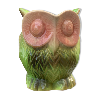 Pichet zoomorphe chouette/hibou vert