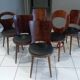 Lot 6 chairs Bistro Baumann mismatched Dove, Mondor