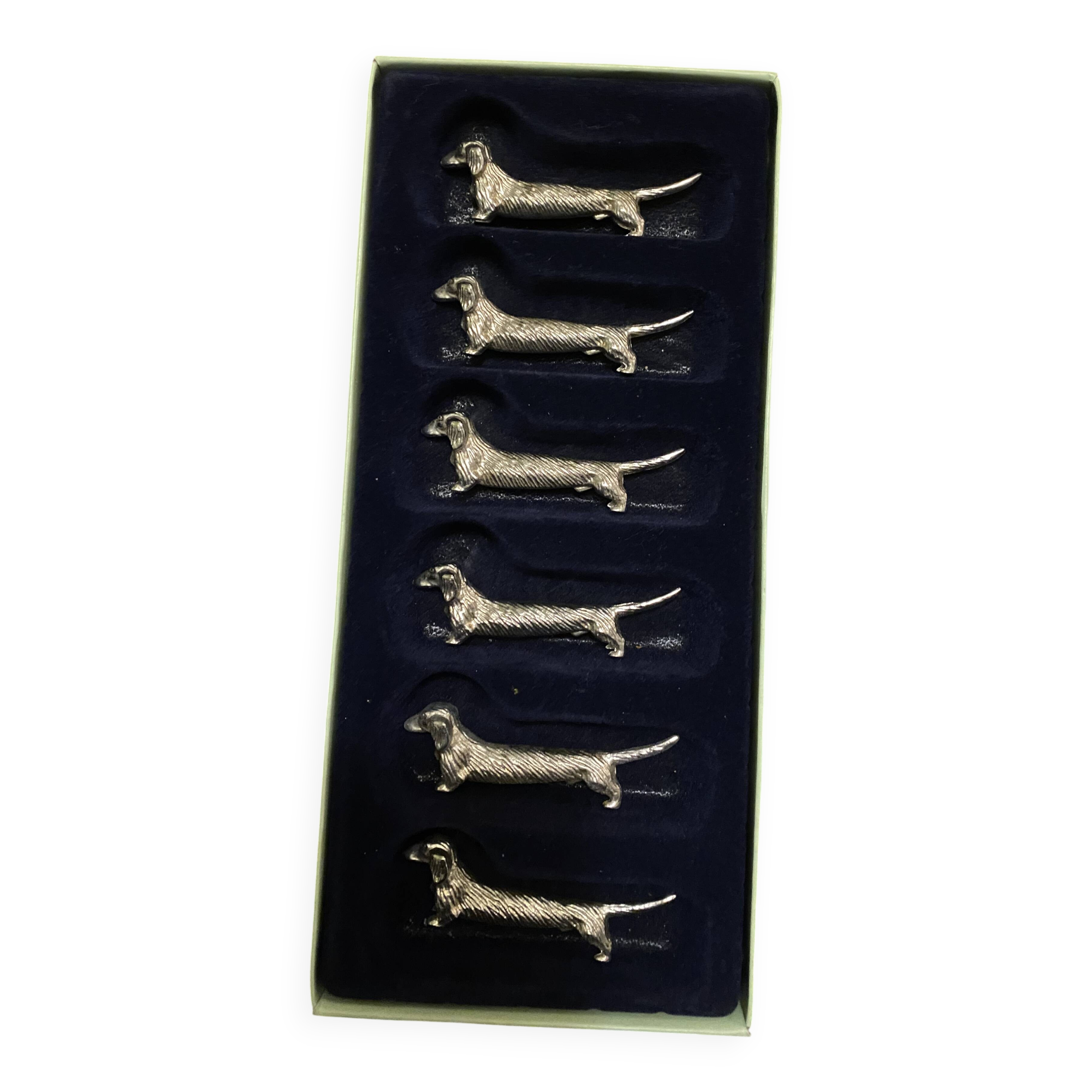 Silver dachshund knife holder