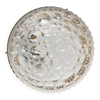 Minimalist transparent moulded glass wall ceiling light.