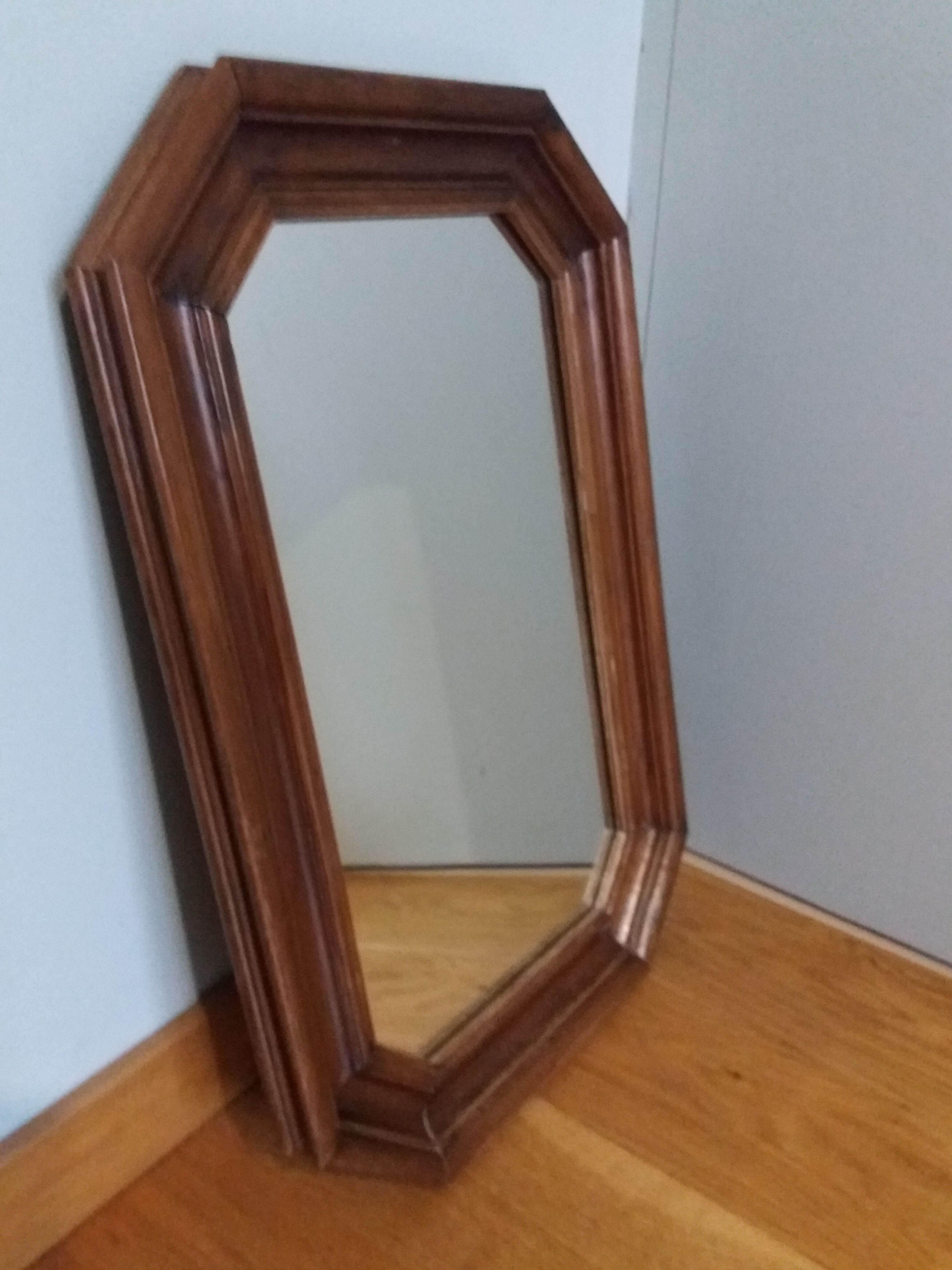 Octagonal mirror 58 x 38 moulded wood frame