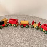 Small wooden train by Clairbois, vintage toy