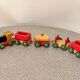 Small wooden train by Clairbois, vintage toy
