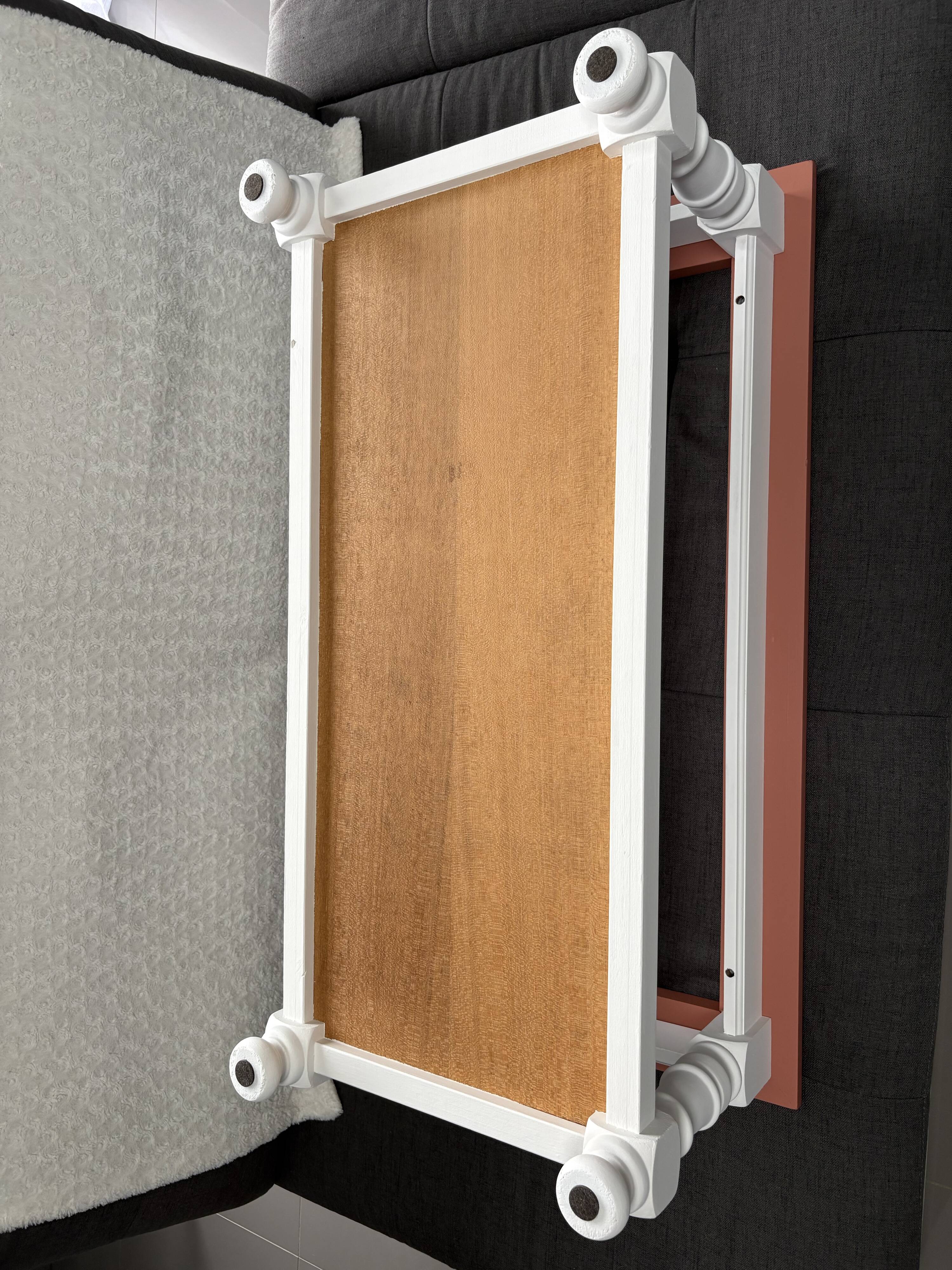 Refurbished vintage coffee table with laminated safety glass