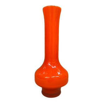 Old vase soliflore murano multilayer glass orange & white vintage