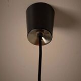 Pendant lamp by B+L Leuchten, orange dome shade and opal glass diffuser